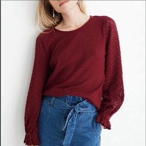 Madewell Texture & Thread Eyelet Mix Ruffle-Sleeve